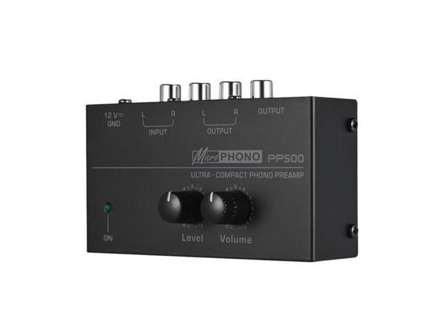 BUCIER Pp500 Ultra-Compact Phono Preamp Preamplifier with Level & Volume Controls Rca Input & Output 1/4 Inch Trs Output Interfaces