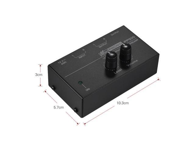 BUCIER Pp500 Ultra-Compact Phono Preamp Preamplifier with Level & Volume Controls Rca Input & Output 1/4 Inch Trs Output Interfaces
