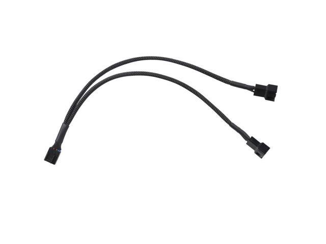 BUCIER PWM Fan Splitter Cable 1 to 2 Converter, All Black Sleeved Case Fan Splitter Cable, Case Fan Power Duplicator Converter, Dual Case Fan Power...
