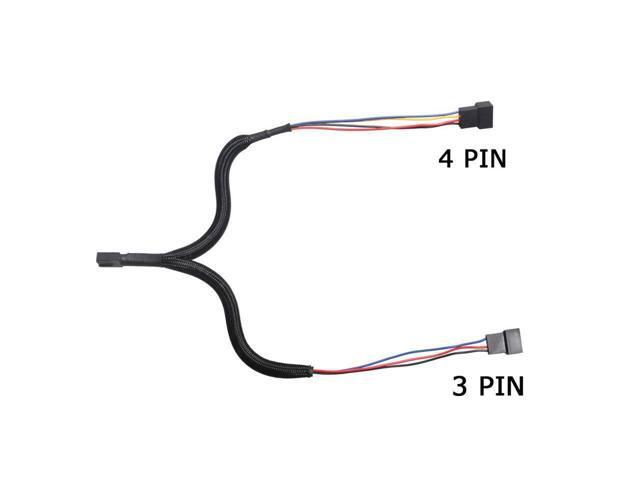 BUCIER PWM Fan Splitter Cable 1 to 2 Converter, All Black Sleeved Case Fan Splitter Cable, Case Fan Power Duplicator Converter, Dual Case Fan Power...