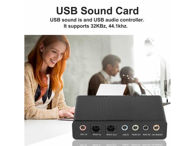 BUCIER 6 Channel 5.1 Optical SPDIF Sound Card USB Audio Output Adapter External for PC