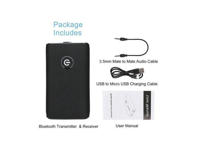 BUCIER Bluetooth 5.0 Transmitter Receiver 2 IN 1 Wireless Audio 3.5mm Jack Aux Adapter