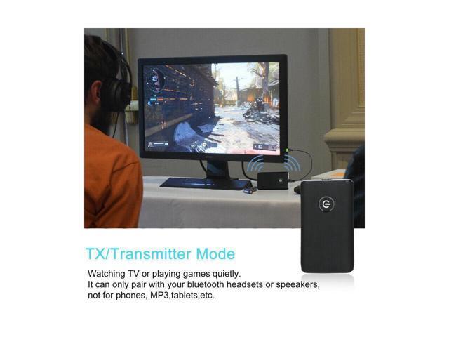 BUCIER Bluetooth 5.0 Transmitter Receiver 2 IN 1 Wireless Audio 3.5mm Jack Aux Adapter