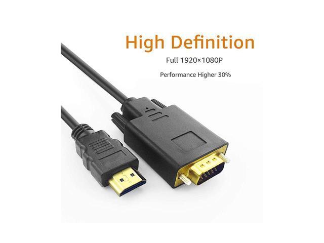 BUCIER HDMI to VGA Adapter Cable 1080P HDMI Male to VGA Male MM Video Converter Cord VGA Adapter Compatible with HDMI Desktop Laptop DVD to 15 Pin...