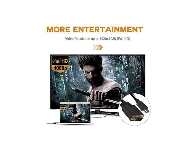 BUCIER HDMI to VGA Adapter Cable 1080P HDMI Male to VGA Male MM Video Converter Cord VGA Adapter Compatible with HDMI Desktop Laptop DVD to 15 Pin...
