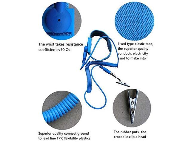 BUCIER Antistatic Wrist Strap 4Pack Components Anti-Static Wrist Straps Equipped ESD Antistatic Gloves and Antistatic Cleaning Brush