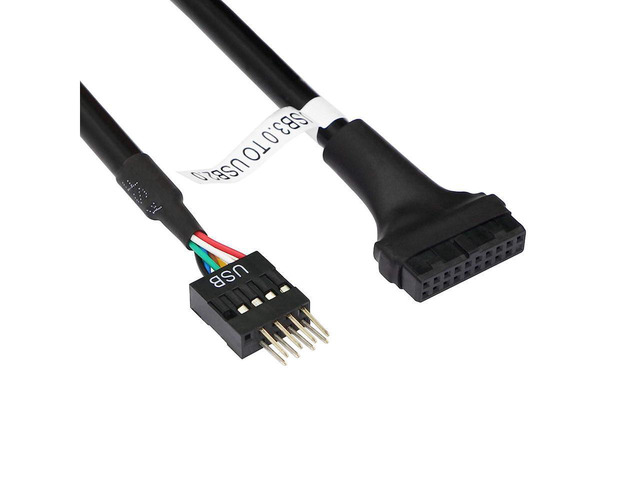BUCIER USB 3.0 Header to USB 2.0, USB 3.0 19 Pin Female to USB 2.0 9 Pin Connectors Motherboard Cable for Data Transmission 2-Pack (19Pin Female)