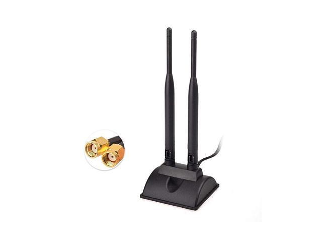 BUCIER Dual WiFi Antenna with RPSMA Male Connector 24GHz 5GHz Dual Band Antenna Magnetic Base for PCIE WiFi Network Card USB WiFi Adapter Wireless...