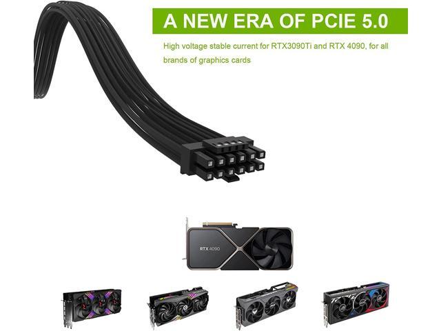 BUCIER 16Pin GPU Cable,Pcie 5.0 12VHPWR Sleeved Modular Cables,Male to Male PSU Cable,Mini 12+4 pin Adapter 600W ATX 3.0 Power Supply for RTX...