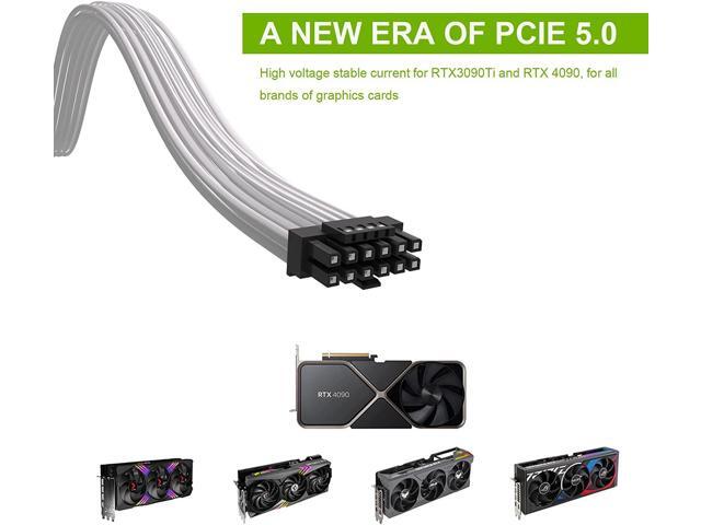 BUCIER 16Pin GPU Cable,Pcie 5.0 12VHPWR Sleeved Modular Cables,Male to Male PSU Cable,Mini 12+4 pin Adapter 600W ATX 3.0 Power Supply for RTX...