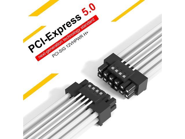 BUCIER 16Pin GPU Cable,Pcie 5.0 12VHPWR Sleeved Modular Cables,Male to Male PSU Cable,Mini 12+4 pin Adapter 600W ATX 3.0 Power Supply for RTX...