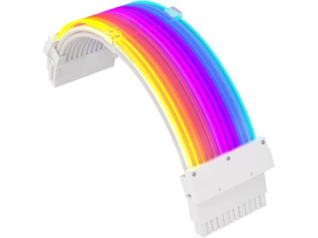 BUCIER RGB PSU Cables,ARGB Motherboard Power Supply Cable,24 Pin Sleeved Cable Extension Kit,Strimer Extension Cable Kit 5V 3Pin...