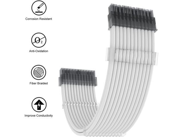 BUCIER PSU Extension Cable Kit Custom Sleeved Power Supply Cable Mod for PC Build 18AWG 24Pin ATX /8 (4+4) Pin EPS CPU Cable /8 (6+2) Pin PCI-E...