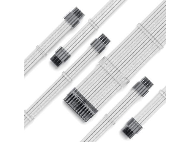 BUCIER PSU Extension Cable Kit Custom Sleeved Power Supply Cable Mod for PC Build 18AWG 24Pin ATX /8 (4+4) Pin EPS CPU Cable /8 (6+2) Pin PCI-E...