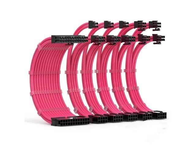BUCIER PSU Extension Cable Kit Custom Sleeved Power Supply Cable Mod for PC Build 18AWG 24Pin ATX /8 (4+4) Pin EPS CPU Cable /8 (6+2) Pin PCI-E...