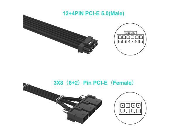 BUCIER 16Pin Cable,PCIE GPU Cables,Sleeved 12vhpwr PSU Extension Cable,Mini 12+4 Pin Connector for RTX 3090Ti,4070Ti 4080,4090 Graphics Card Power...
