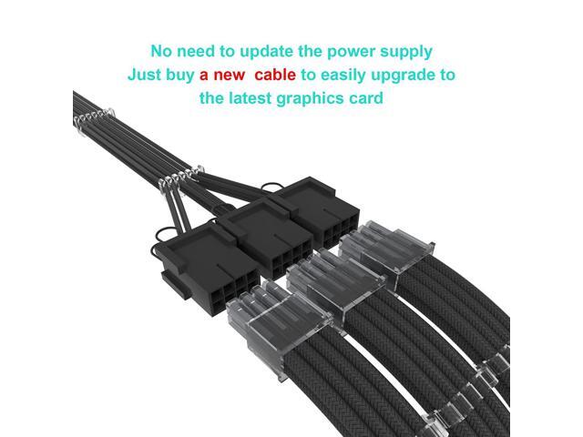 BUCIER 16Pin Cable,PCIE GPU Cables,Sleeved 12vhpwr PSU Extension Cable,Mini 12+4 Pin Connector for RTX 3090Ti,4070Ti 4080,4090 Graphics Card Power...