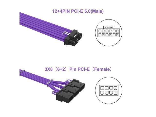 BUCIER 16Pin Cable,PCIE GPU Cables,Sleeved 12vhpwr PSU Extension Cable,Mini 12+4 Pin Connector for RTX 3090Ti,4070Ti 4080,4090 Graphics Card Power...