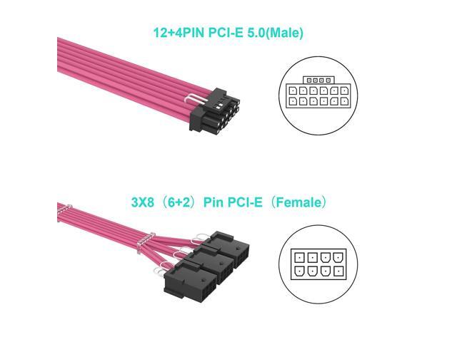 BUCIER 16Pin Cable,PCIE GPU Cables,Sleeved 12vhpwr PSU Extension Cable,Mini 12+4 Pin Connector for RTX 3090Ti,4070Ti 4080,4090 Graphics Card Power...