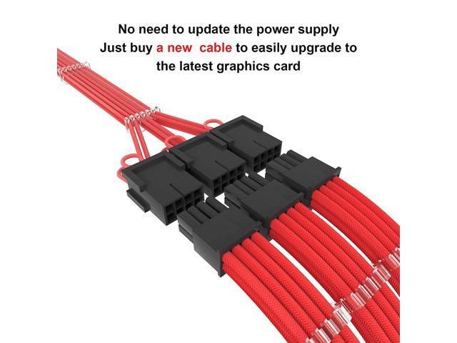 BUCIER 16Pin Cable,PCIE GPU Cables,Sleeved 12vhpwr PSU Extension Cable,Mini 12+4 Pin Connector for RTX 3090Ti,4070Ti 4080,4090 Graphics Card Power...