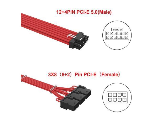 BUCIER 16Pin Cable,PCIE GPU Cables,Sleeved 12vhpwr PSU Extension Cable,Mini 12+4 Pin Connector for RTX 3090Ti,4070Ti 4080,4090 Graphics Card Power...