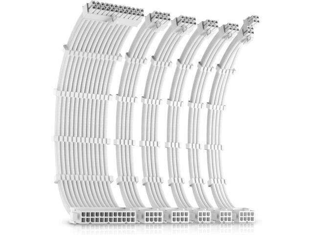 BUCIER PSU Cables, Sleeved Cable Extension Kit /24pin ATX /4+4pin EPS /8-pin PCI-E /6pin PCI-E PSU Extension Cable Kit 30cm Length with Combs,...