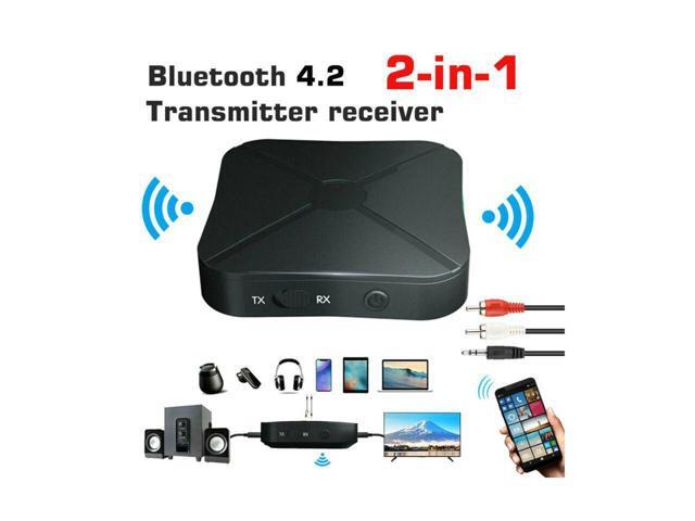 BUCIER 2 in 1 Bluetooth 5.0 Transmitter & Receiver Wireless Audio Adapter with 3.5mm Aux RCA Cable for TV Home Stereo Smartphone PC
