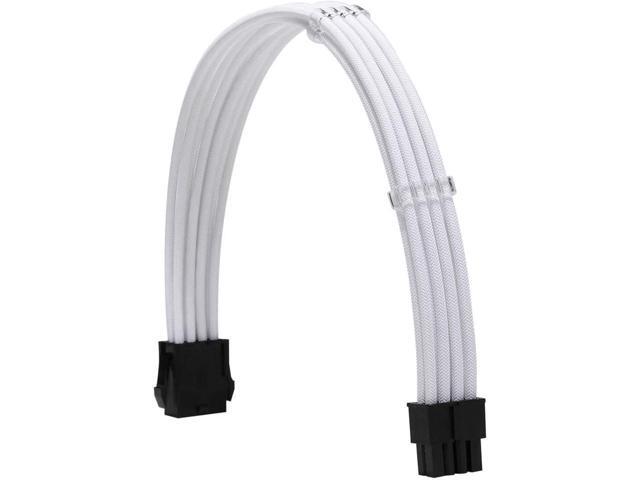 BUCIER Sleeve Extension Power Supply Cable Kit 18AWG ATX 24P+ EPS 8-P+PCI-E8-P with Combs for PSU to Motherboard/GPU (White)