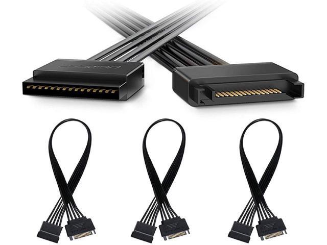 BUCIER 15 Pin SATA Power Extension Cable, 3pcs 13' Male to Female Extender Cable Cord Adapter for HDD, SSD, Optical Drives, DVD Burners, PCI Cards...