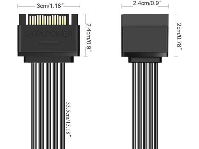 BUCIER 15 Pin SATA Power Extension Cable, 3pcs 13' Male to Female Extender Cable Cord Adapter for HDD, SSD, Optical Drives, DVD Burners, PCI Cards...