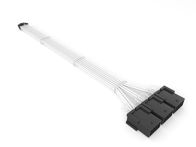 BUCIER 12+4pin transfer 3×8PIN ATX Extension Cable 3.0 Mixed Next-gen PCI-E 5.0 Extension Kit White