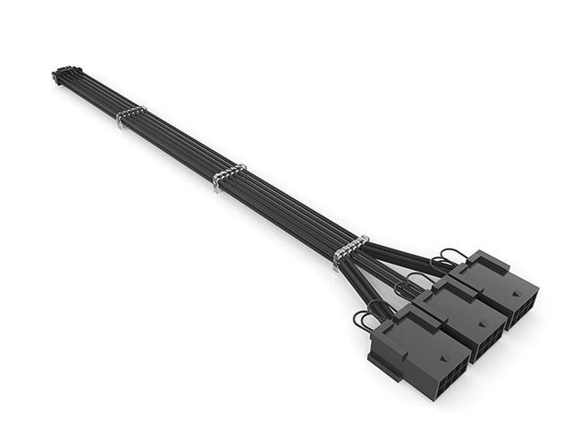 BUCIER 12+4pin transfer 3×8PIN ATX Extension Cable 3.0 Mixed Next-gen PCI-E 5.0 Extension Kit Black