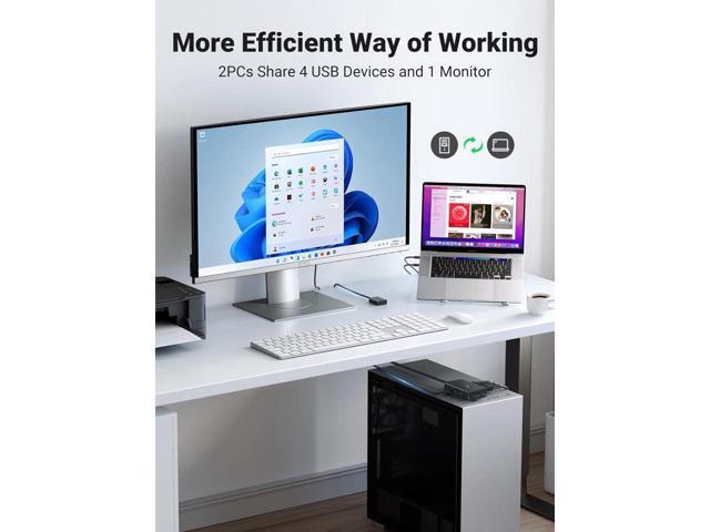 BUCIER KVM Switch, HDMI USB KVM Switcher with Desktop Control for 2 Computers Share Keyboard Mouse Printer and One HD 4K Monitor, Support 4K@60Hz...