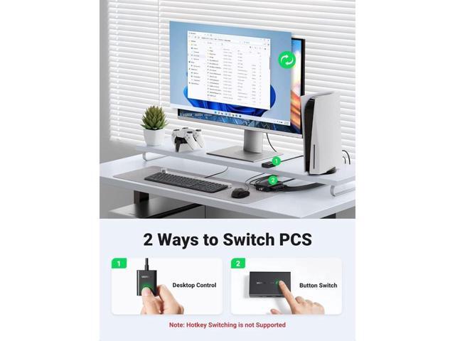 BUCIER KVM Switch, HDMI USB KVM Switcher with Desktop Control for 2 Computers Share Keyboard Mouse Printer and One HD 4K Monitor, Support 4K@60Hz...