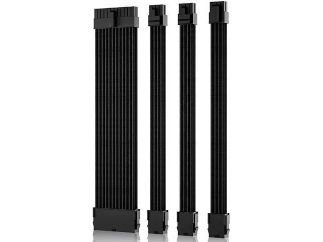 BUCIER Power Supply Sleeved Cable, Extension PC Kit, 18AWG 24Pin ATX / 8 (4+4) Pin EPS / 8 (6+2) Pin PCI-E Power Supply PSU Cable with Combs, 30CM...