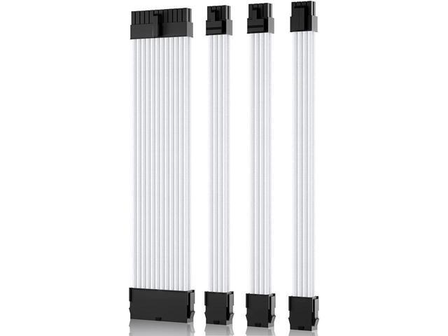 BUCIER Power Supply Sleeved Cable, Extension PC Kit, 18AWG 24Pin ATX / 8 (4+4) Pin EPS / 8 (6+2) Pin PCI-E Power Supply PSU Cable with Combs, 30CM ...