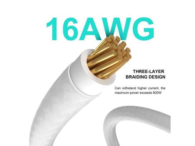 BUCIER 16Pin to 3 * 8(6+2) Pin PCIE GPU Cables Sleeved PSU Extension Cable Mini 12+4 Pin Connector Graphics Card Power Supply RTX 3090Ti 16AWG White