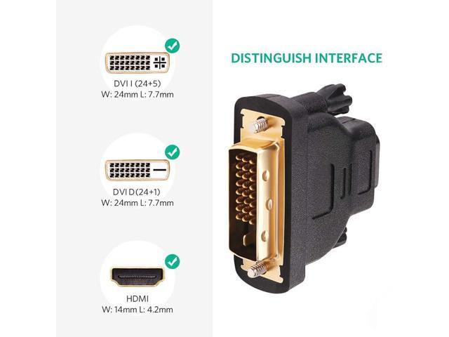BUCIER DVI to HDMI Adapter, DVI-D 24+1Male to HDMI Female High Speed Adapter Converter Gold Plated Support 1080P for HDTV, Plasma, DVD, Projector,...