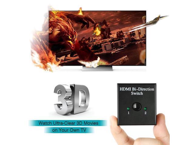 BUCIER 4K Bi-Direction HDMI Splitter 1 in 2 Out / 2 in 1 Out Supports 4K/3D/1080/HDCP Passthrough-HDMI Switcher for HDTV/Blu-Ray...