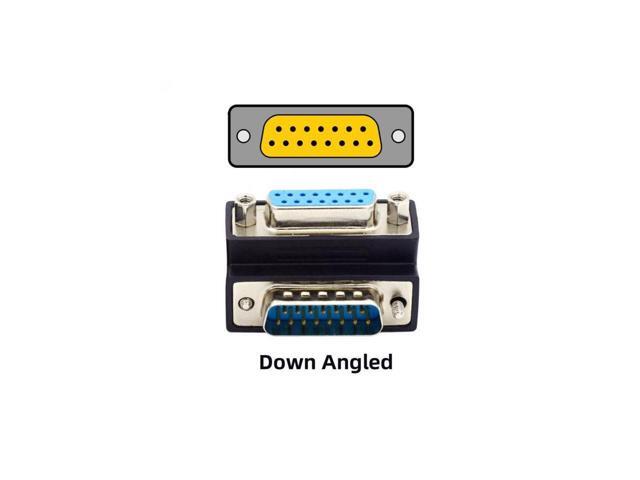 BUCIER Down 90 Degree Angled DSUB D-subminiature 15pin Male to Female Extension Adapter DB Connector