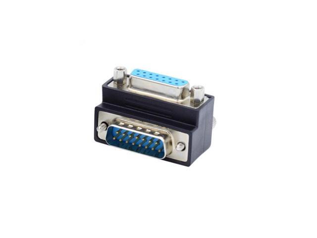 BUCIER Down 90 Degree Angled DSUB D-subminiature 15pin Male to Female Extension Adapter DB Connector