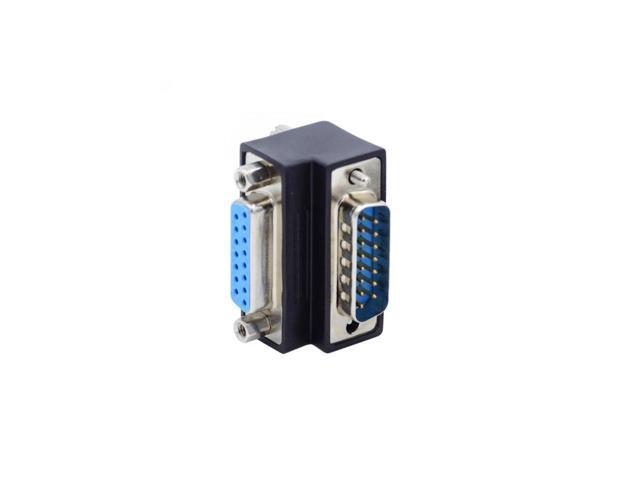 BUCIER Up 90 Degree Angled DSUB D-subminiature 15pin Male to Female Extension Adapter DB Connector