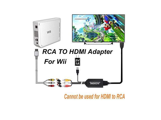 BUCIER RCA to HDMI Converter Cable AV to HDMI Adapter Cable Cord 3RCA CVBS Composite Audio Video in to 1080P HDMI Out Supporting PAL NTSC for Wii...