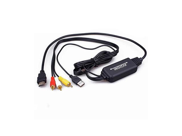 BUCIER RCA to HDMI Converter Cable AV to HDMI Adapter Cable Cord 3RCA CVBS Composite Audio Video in to 1080P HDMI Out Supporting PAL NTSC for Wii...