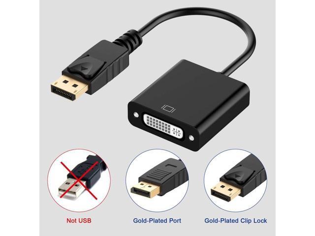 BUCIER DisplayPort to DVI DVI-D Single Link Adapter, Display Port to DVI Converter Male to Female Black Compatible for HP and Other Brand