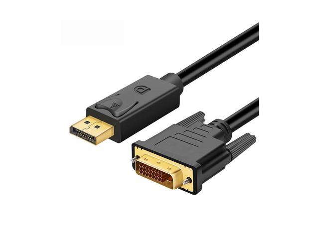 BUCIER DisplayPort to DVI Adapter, Dp Display Port to DVI Converter Male to Male Gold-Plated Cord 6 Feet Black Cable for HP and Other Brand