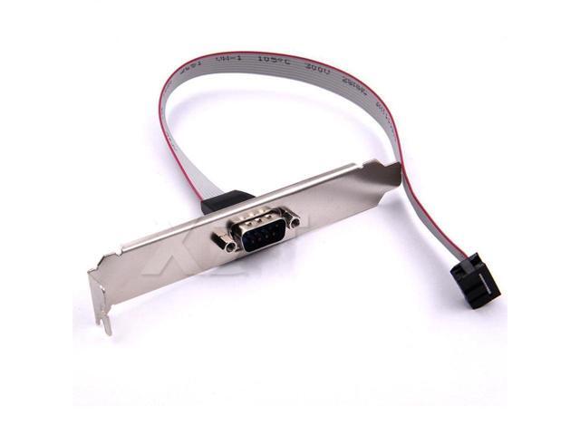 BUCIER 1pcs for Motherboard 9 Pin RS232 DB9 Pin Com Port Ribbon Serial Cable Connector Bracket Female