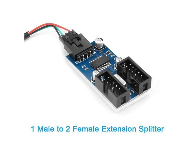 BUCIER Motherboard Usb 2.0 9Pin Header 1 To 2 Extension Hub Splitter Adapter - Converter Mb Usb 2.0 Female To 2 Female - 30Cm Cable Usb 9-Pin...