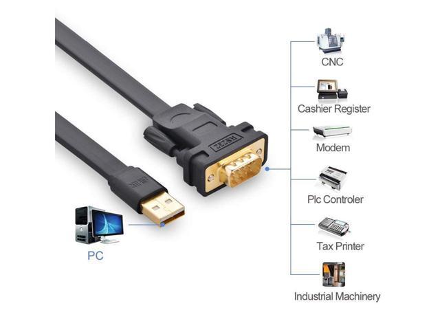 BUCIER UGREEN USB 2.0 to RS232 DB9 Serial Cable Male A Converter Adapter with FTDI Chipset for Windows 10, 8.1, 8, 7, Vista, XP, 2000, Linux and...