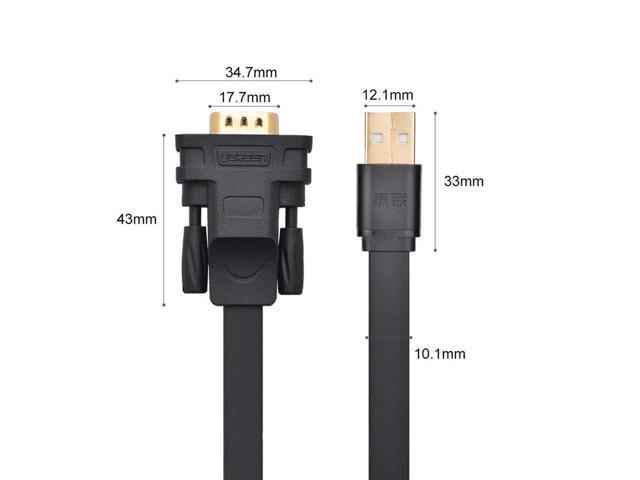 BUCIER UGREEN USB 2.0 to RS232 DB9 Serial Cable Male A Converter Adapter with FTDI Chipset for Windows 10, 8.1, 8, 7, Vista, XP, 2000, Linux and...